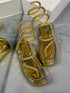 GOLD TAŞLI SARMAL SANDALET